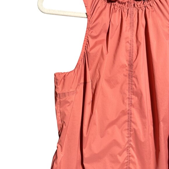 Athleta Rust Elastic Ruffled Neck Levitate Tank Top Women's Small Muted Red - Picture 5 of 12
